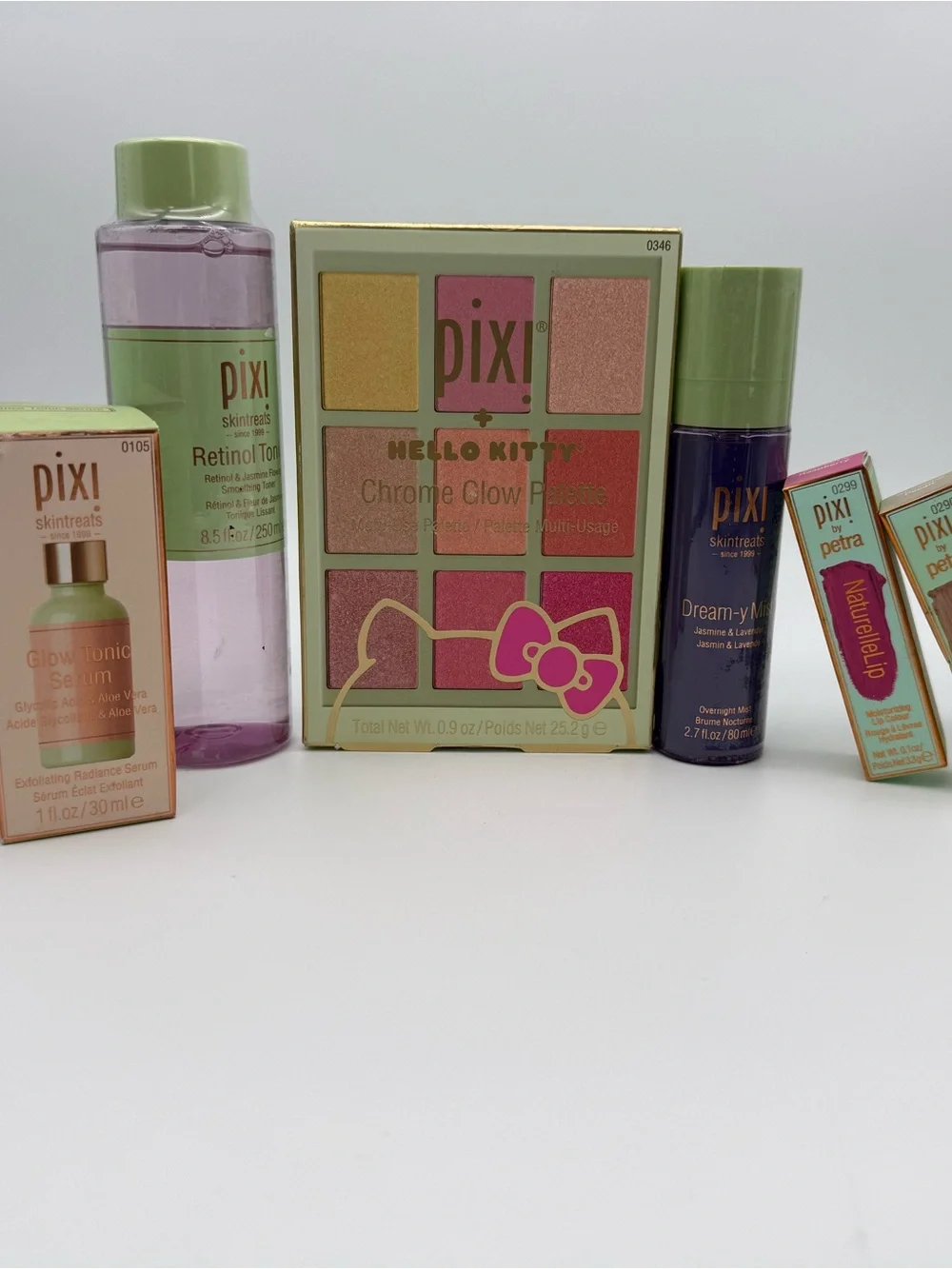 COMBO Pixi Eyeshadow Palette & Skincare Set in Green and Pink